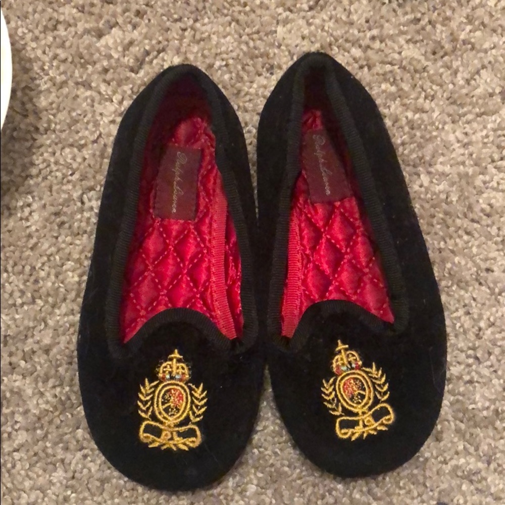 Black suede Ralph Lauren loafers